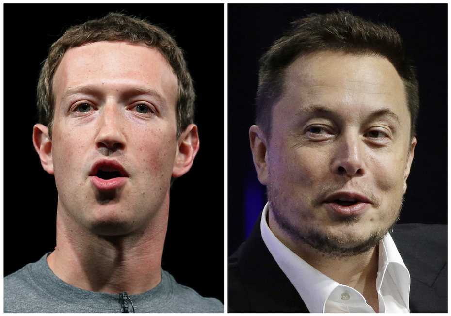 馬斯克（圖右）與臉書創辦人祖克柏（圖左）的「鐵籠對戰」廣受全球關注。美聯社