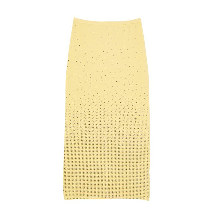 SANDRO女裝黃色水鑽長裙，11,290元。圖／SANDRO提供