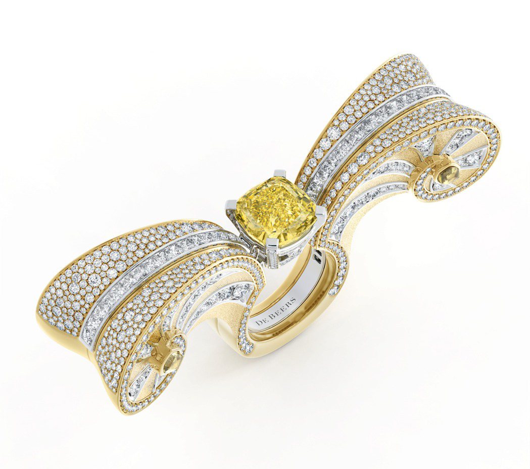 Summer Masterpiece鑽石與嵌套式戒指，可拆變出四種造型，艷彩黃鑽...