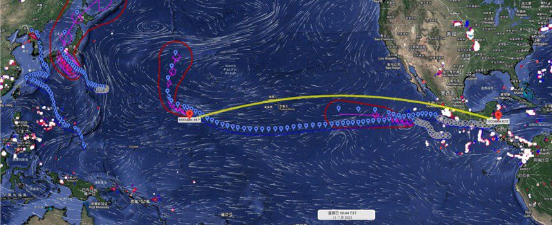 今年第8號颱風朵拉已經長征超過1萬公里，預期生命期將近3周，算長壽颱風。圖／取自「氣象達人彭啟明」臉書粉專