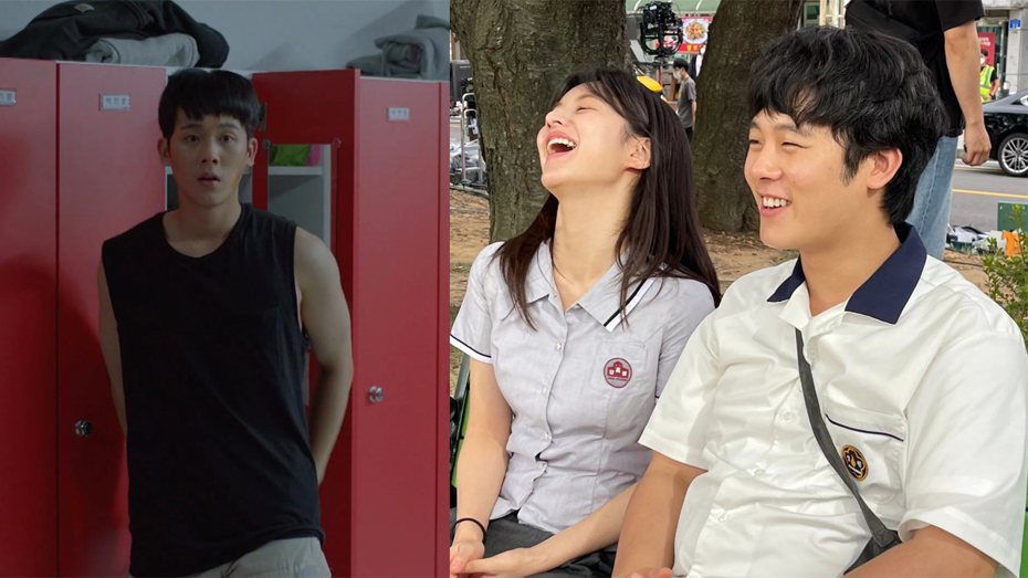 李正河曾在《Run On》中飾演被霸凌的田徑選手（左），為新戲《Moving 異能》增胖30公斤（右）。 圖／截自微博、instagram／jungha.km