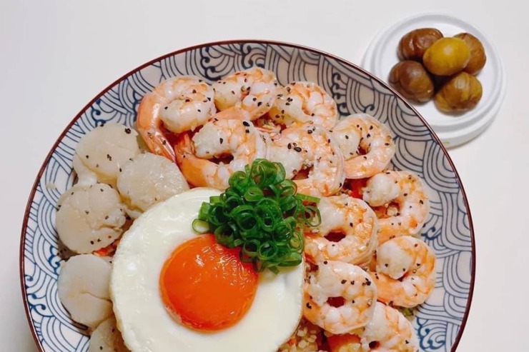 彩虹餐盤🌈減醣料理之干貝蝦仁蓋飯