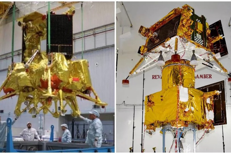 月球最近幾天即將迎接兩個來自地球的「訪客」。俄羅斯月球25號（左）與印度月船3號（右）先後要降落在鮮少探索過的月球高緯度地區。兩國登月任務被外界形容是一場「迷你太空競賽」。圖／俄羅斯航太、印度太空研究總署