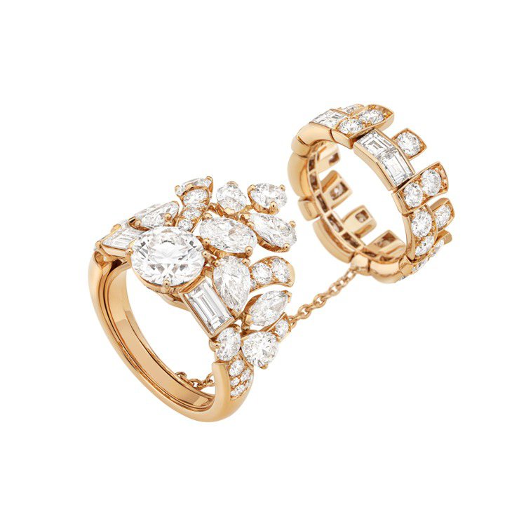 Tweed Dentelle戒指，粉紅金鑲嵌鑽石，約1,829萬7,000元。圖...