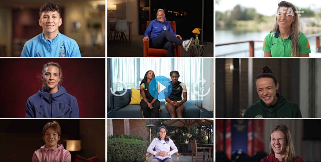 FIFA影片中母親球員們談及女性足球員作為母親的挑戰。 圖／FIFA