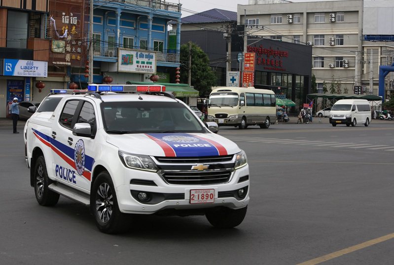 柬埔寨首都金邊的一輛警車。歐新社