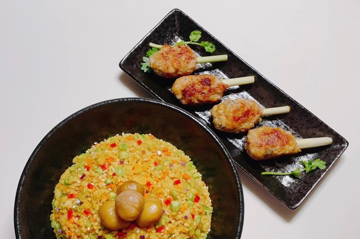 彩虹餐盤🌈減醣料理之香茅蝦仁豬肉串