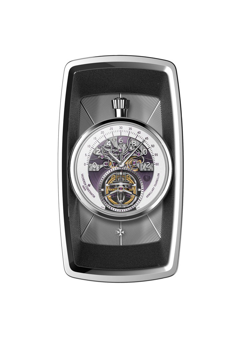 江詩丹頓與勞斯萊斯推出一款裝置於車款內的專屬儀表台時計——Les Cabinotiers閣樓工匠渾天儀式陀飛輪，出自一位收藏家的特殊訂製需求。圖／江詩丹頓提供