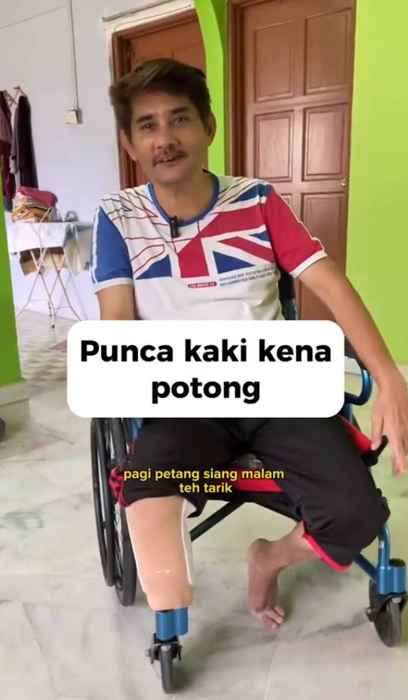 马来西亚1名男子因为将高糖分饮品饮当水喝，加上饮食不定时，令糖尿病病情加重，最终需要截肢保命。（Twitter影片截图）(photo:UDN)