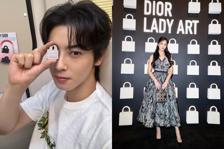 Dior品牌大使Jisoo、車銀優出席Lady Dior Celebration展覽開幕。圖／Dior提供