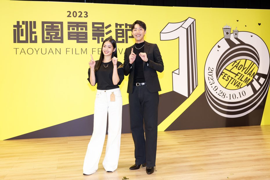 雷嘉汭（左）與蔡凡熙擔任本屆桃園電影節大使。記者吳致碩／攝影