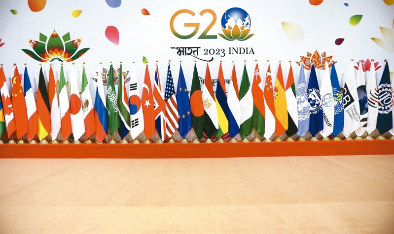 印度總理莫迪在新德里舉行的20國集團（G20）峰會上表示，有55個成員國的非洲聯盟（African Union）已成為G20常任成員。（歐新社）
