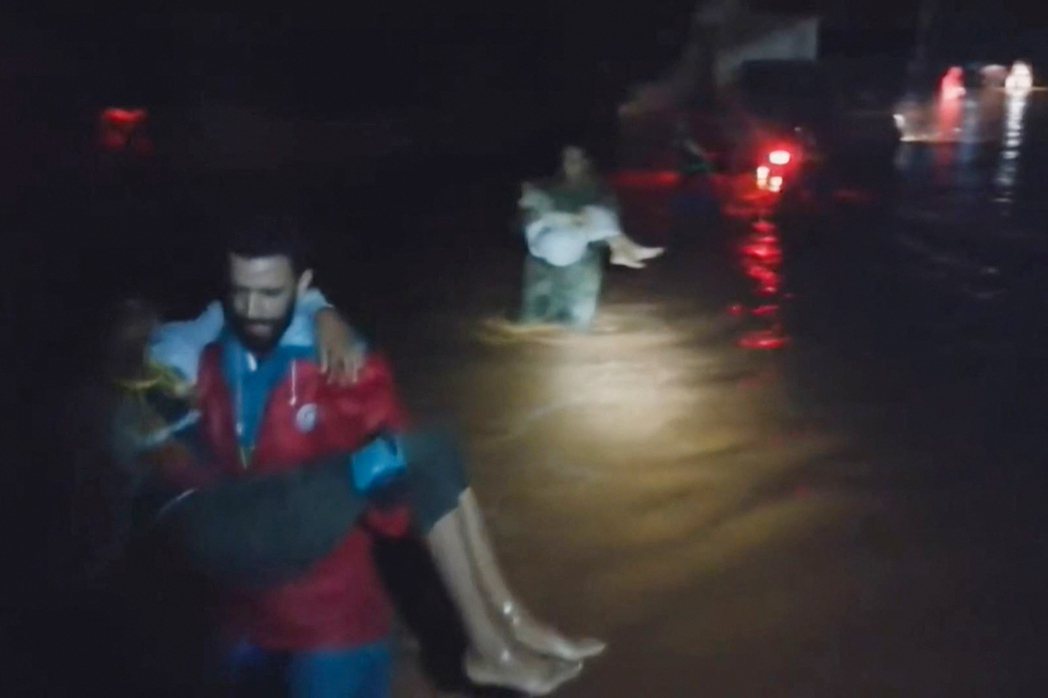 風暴丹尼爾（Storm Daniel）在利比亞東部造成嚴重洪患。 圖／法新社