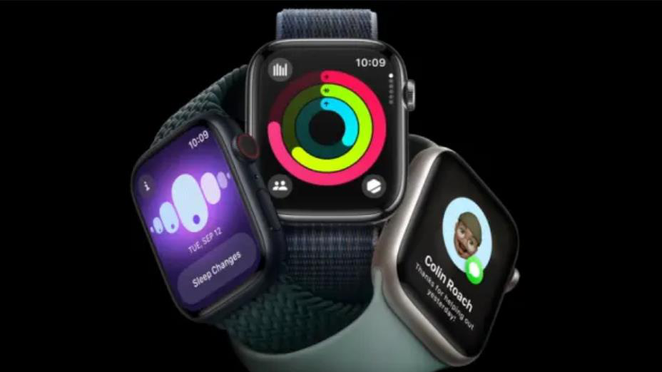 Apple Watch Series 9搭載全新的S9晶片，搭配新表帶後，將是蘋果首款碳中和產品。圖片擷自蘋果官網
