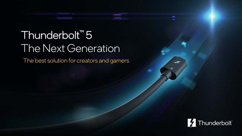 英特爾發表Thunderbolt 5，最高支援120Gbps單向傳輸，開啟全新的高速傳輸時代。圖/英特爾提供