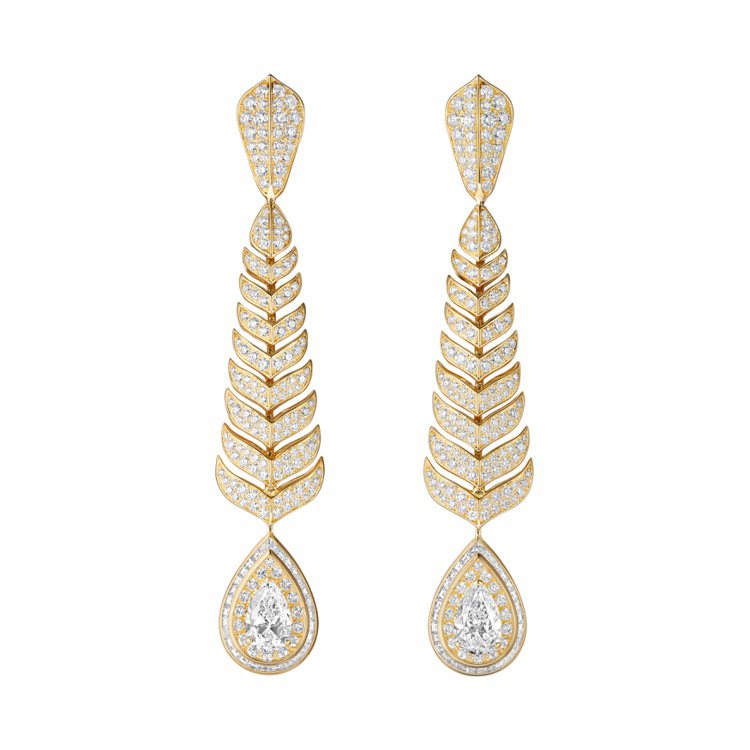 高級珠寶系列Vendome耳環，黃金750，鑲嵌鑽石，1,125萬元。圖／Boucheron提供