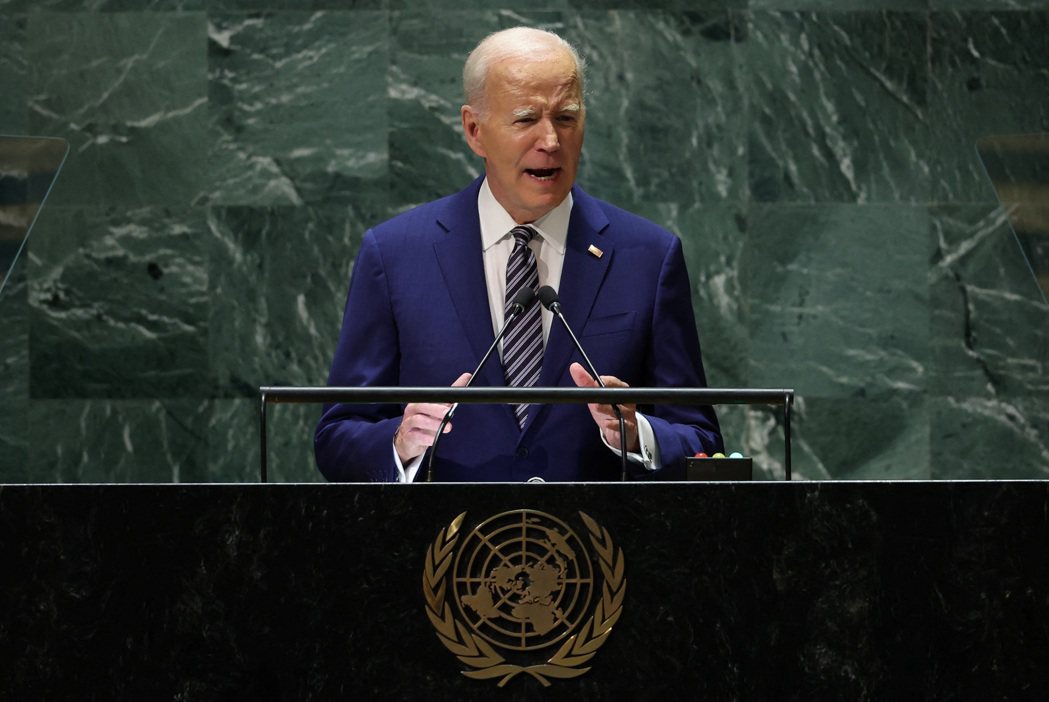 美國總統拜登19日在紐約第78屆聯合國大會中發表演說。路透