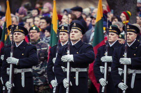 圖為2023年3月11日立陶宛獨立紀念日典禮。 圖／美聯社