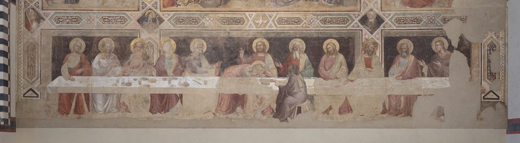 14世紀中期塔迪奧·加迪最後的晚餐壁畫。 圖／維基共享
