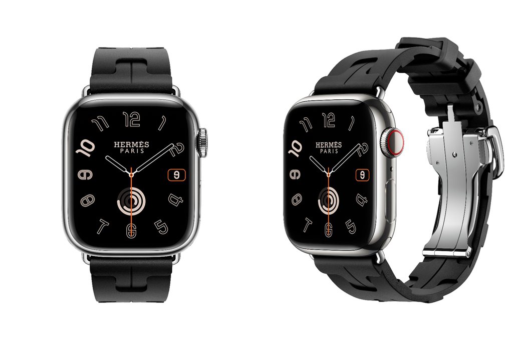 APPLE WATCH HERMÈS 9系列41mm銀色不銹鋼錶殼、黑色Kil...
