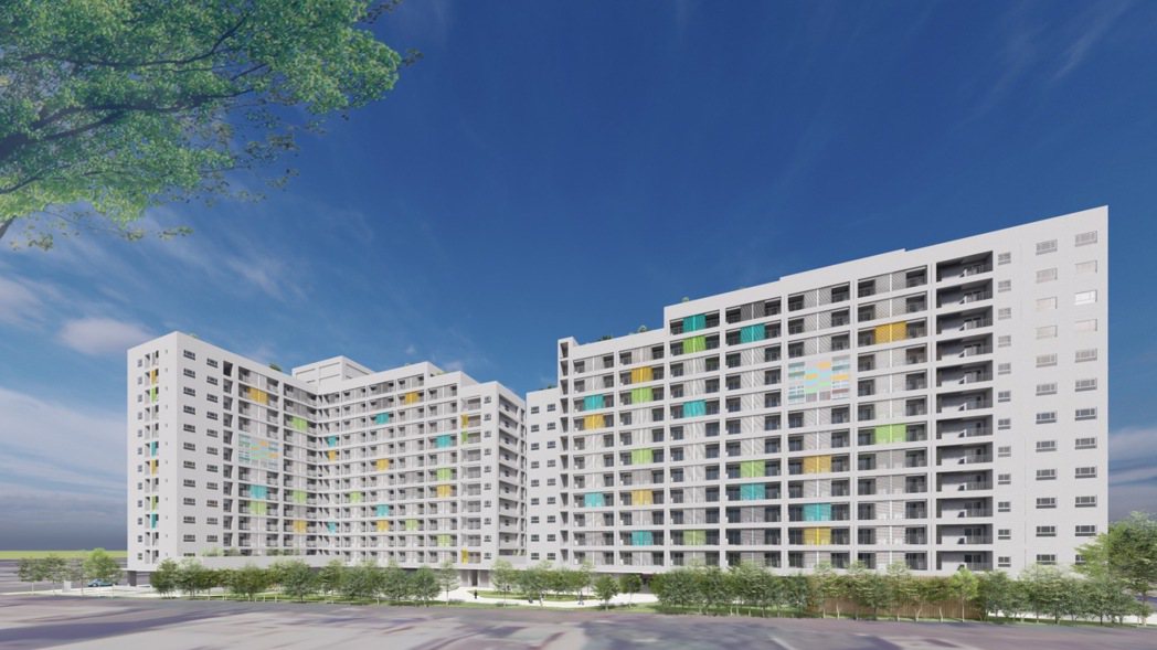 台南市安平區第1處社會住宅「億載安居」完工示意圖。圖／台南市政府提供