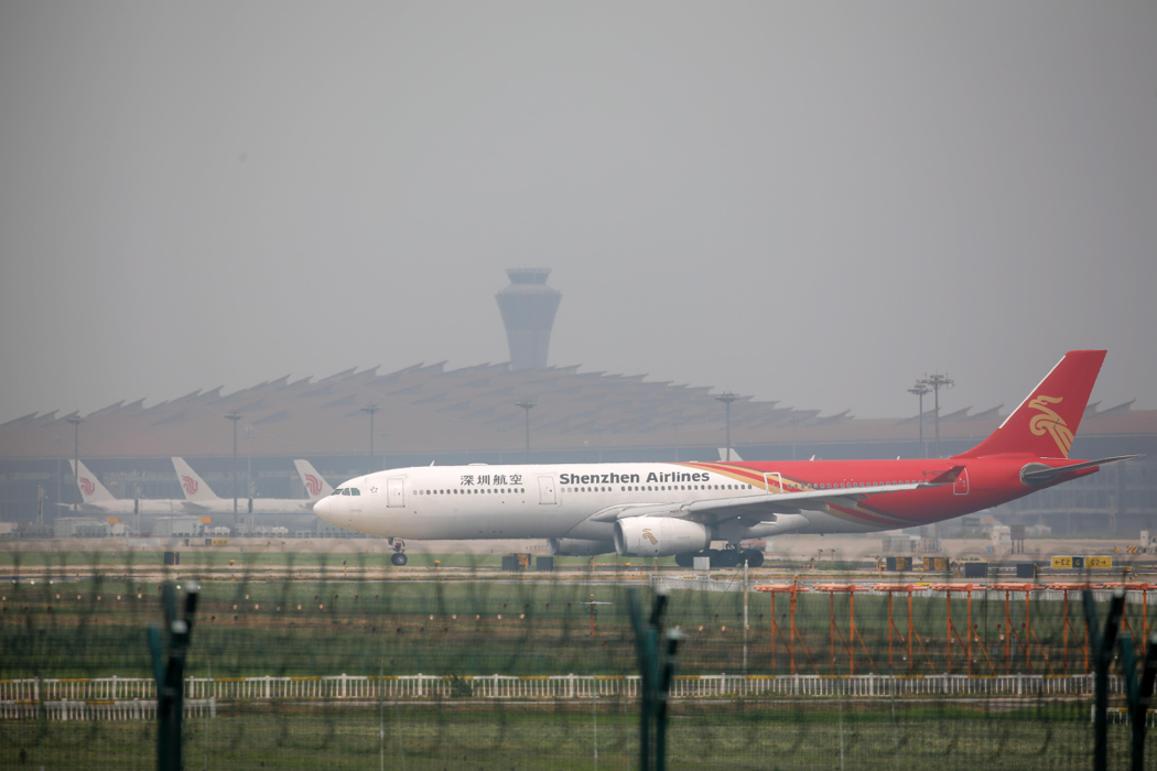 截至目前為止，大陸國內航班恢復情況遠優於國際航班。圖為北京首都國際機場。（歐新社...