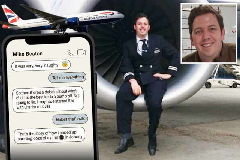 圖為麥克向空姐同事發送的性愛毒趴過程簡訊。擷自《太陽報》
