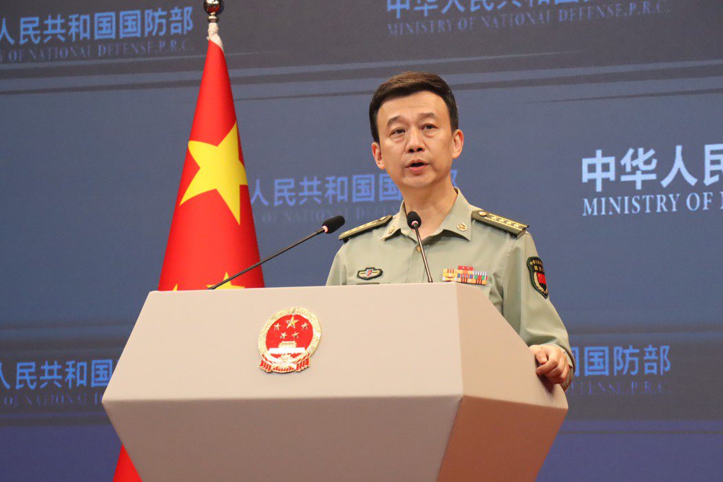 大陸國防部發言人吳謙28日重申北京發展核武「極為克制」。（記者廖士鋒／攝影）