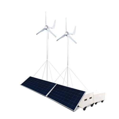 元皓能源的「ST-400｣風光互補儲能系統，結合風力發電與太陽能光電，再透過電力...