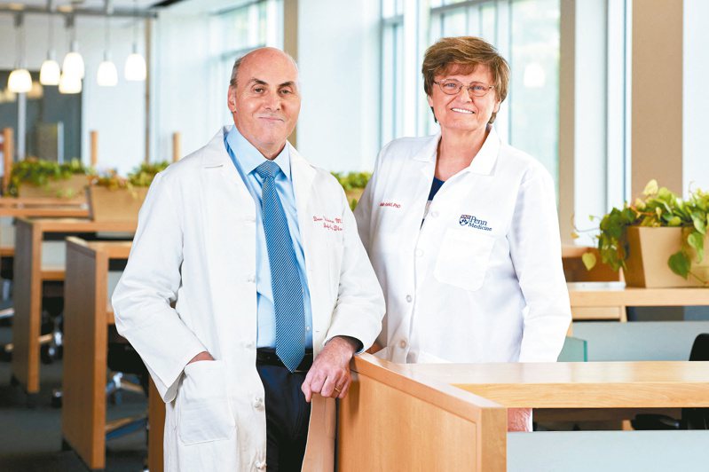 被喻為mRNA新冠肺炎疫苗重要推手的匈牙利裔美籍生技科學家卡里科（右）及美國賓夕法尼亞大學教授魏斯曼，成為本年度諾貝爾獎醫學獎得主。（路透）