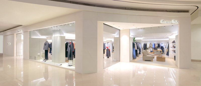 Massimo Dutti的台灣首店，也就是台北101門市，睽違11年來第一次進行改裝，透過重新佈局和規劃，店裝風格變得明亮又簡潔。圖／Massimo Dutti提供