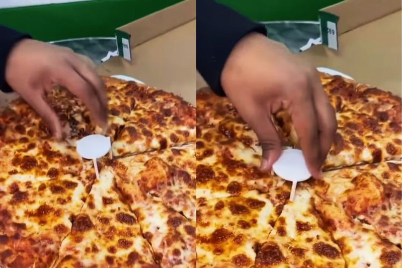 國外一名男網友分享披薩中間的三角架超神用途，令不少人驚呆。圖／擷自IG