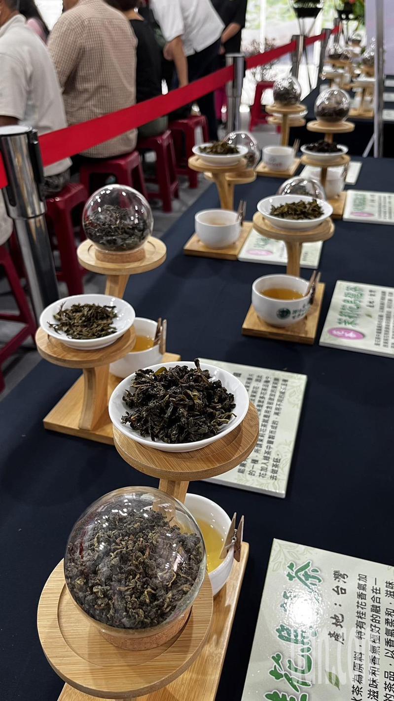 南投茶博展示各國和全台茶區茶葉，讓民眾一次認識各地好茶。記者江良誠／攝影