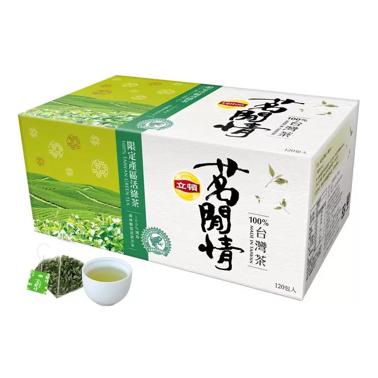 好市多官網顯示，立頓茗閒情台灣茶活綠茶三角茶包（120包）一箱399元。圖／好市多官網