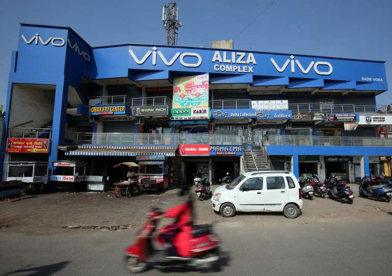 在印度的VIVO廣告牌。路透