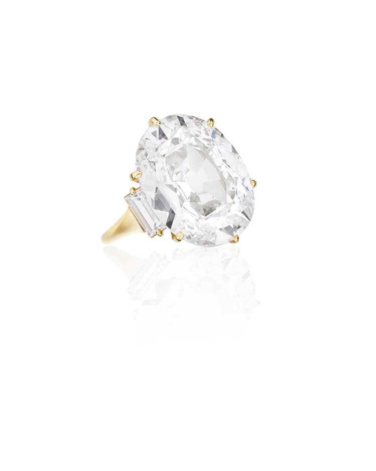 Fred 15.60克拉D/VS2 Type IIa鑽石戒指，估價45萬瑞郎起。圖／富藝斯提供