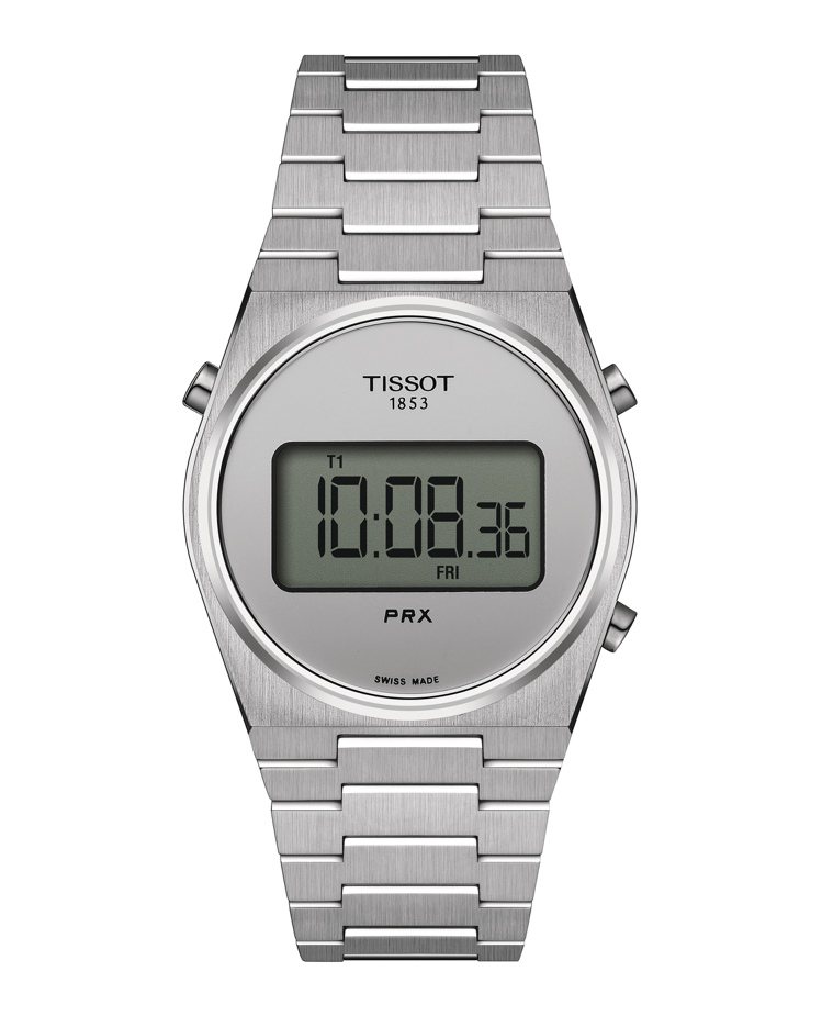 天梭表PRX系列35毫米Digital腕表，精鋼表殼與表鍊，約11,200元。圖／TISSOT提供