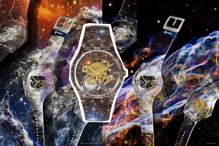 Swatch攜手歐洲太空總署（ESA）推出全新Swatch X You系列腕表，滿足你對銀河星空的浪漫想像。圖／Swatch提供
