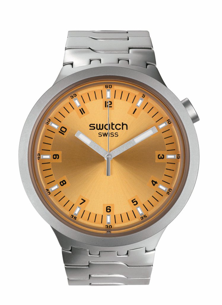 Swatch BIG BOLD IRONY系列SB07S103G腕表，精鋼表殼與表鍊，6,950元。圖／Swatch提供