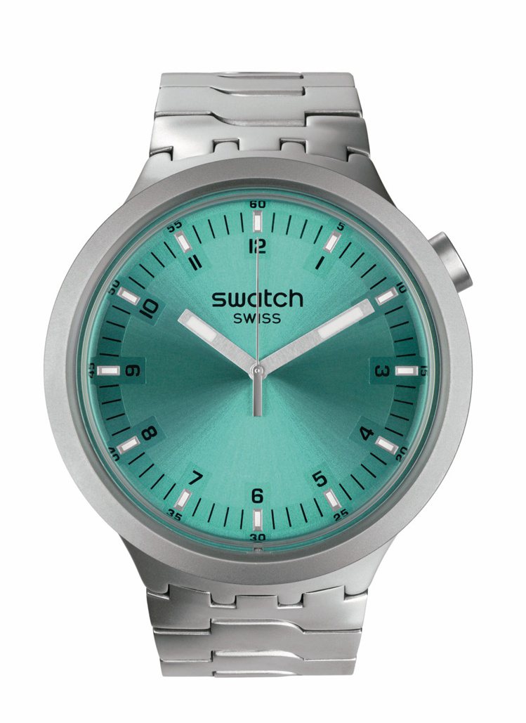 Swatch BIG BOLD IRONY系列SB07S100G腕表，精鋼表殼與表鍊，6,950元。圖／Swatch提供