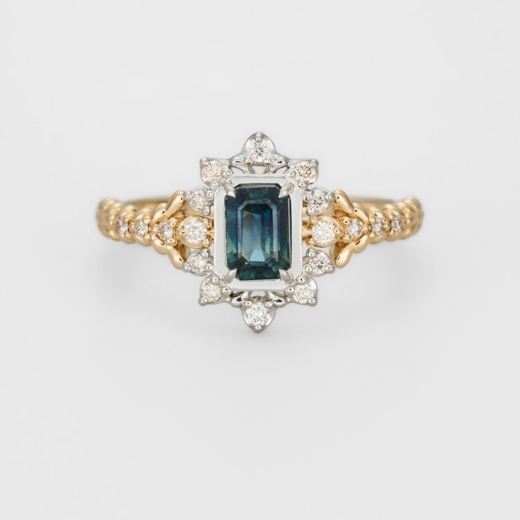 agete 2023AW 900白金藍寶石鑽石限定戒指，75,100元。圖／惇聚國際提供