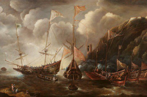 圖為描繪17世紀地中海航行船隻的圖畫。 圖／維基共享