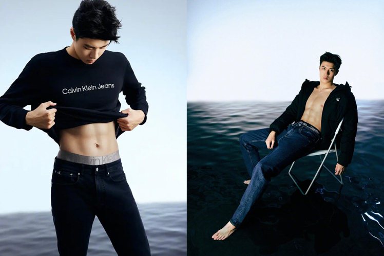 中國游泳選手張翼祥替Calvin Klein拍攝新季度形象廣告。圖／摘自facebook