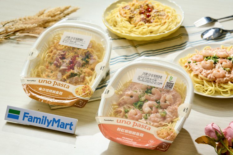 全家便利商店義大利麵品牌「uno pasta」端出濃郁系新品，以業界少見的粉紅醬...