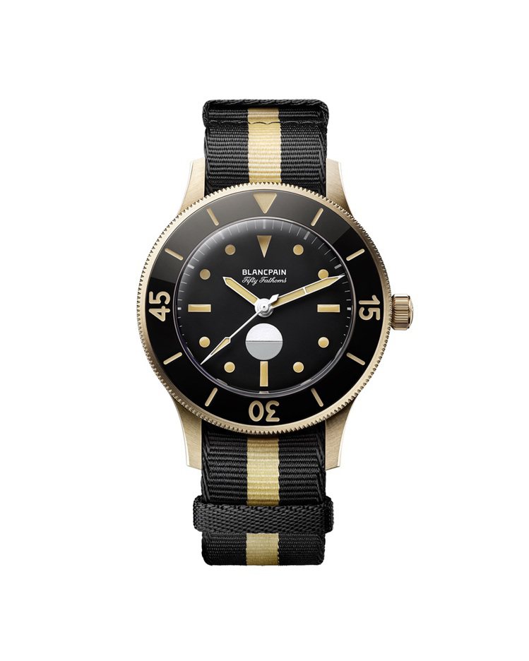 Blancpain五十噚70周年紀念Act 3限量腕表，青銅金、自動上鍊機芯、防水300米、全球限量。圖／Blancpain提供