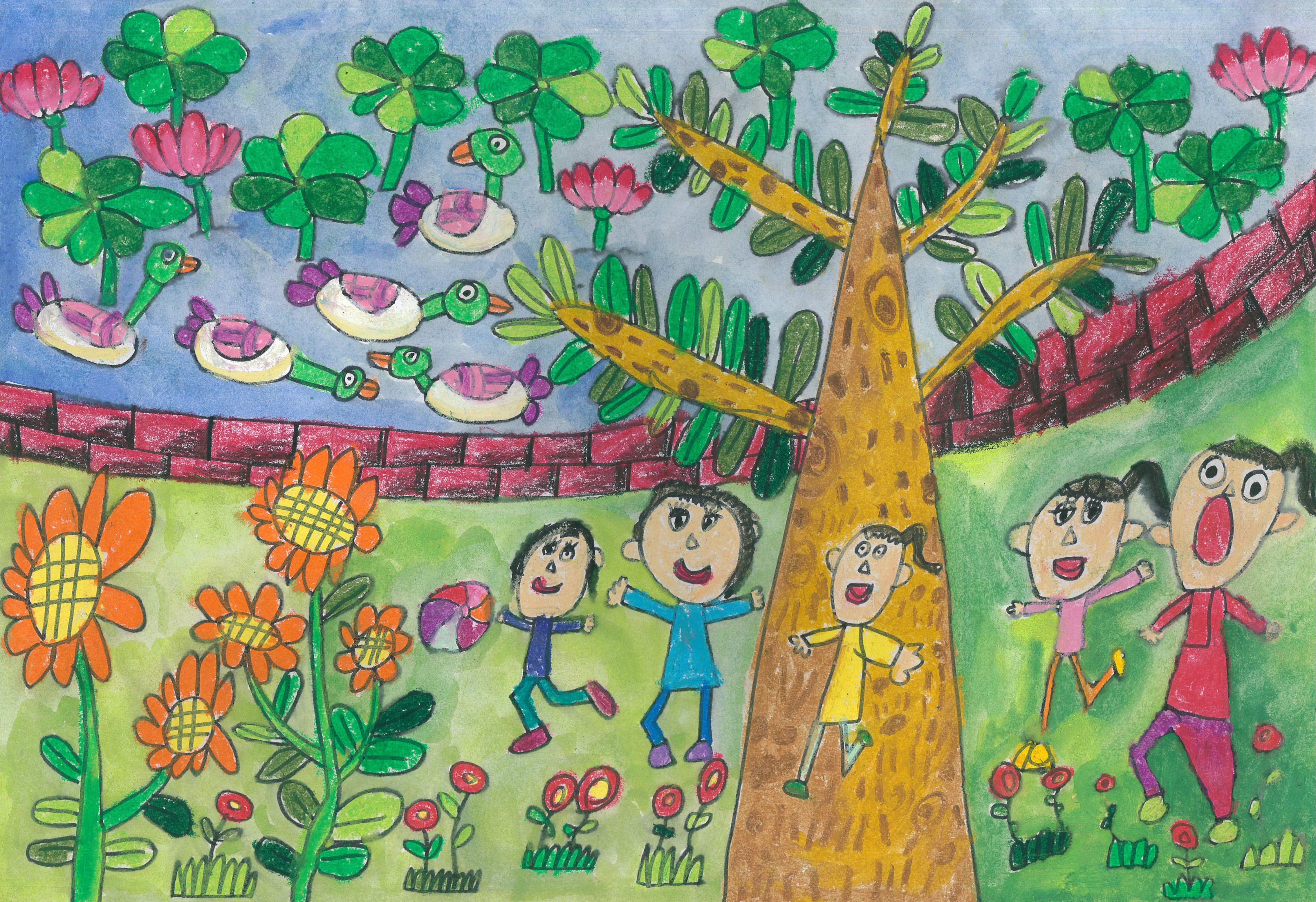 國小中年級組蔡佩君「我們喜歡生態公園」  圖/楊定一提供
