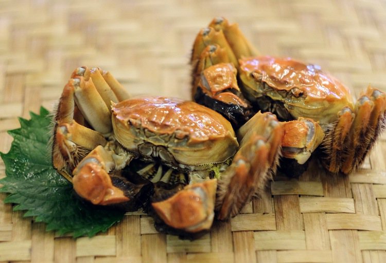 台北天成大飯店推出「金秋•饗蟹宴」，圖為翠清蒸大閘蟹。圖/台北天成提供