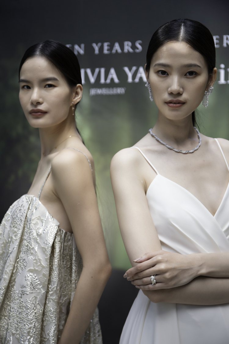 模特兒演繹OLIVIA YAO JEWELLERY新品與if&n輕婚紗系列。圖／OLIVIA YAO JEWELLERY提供