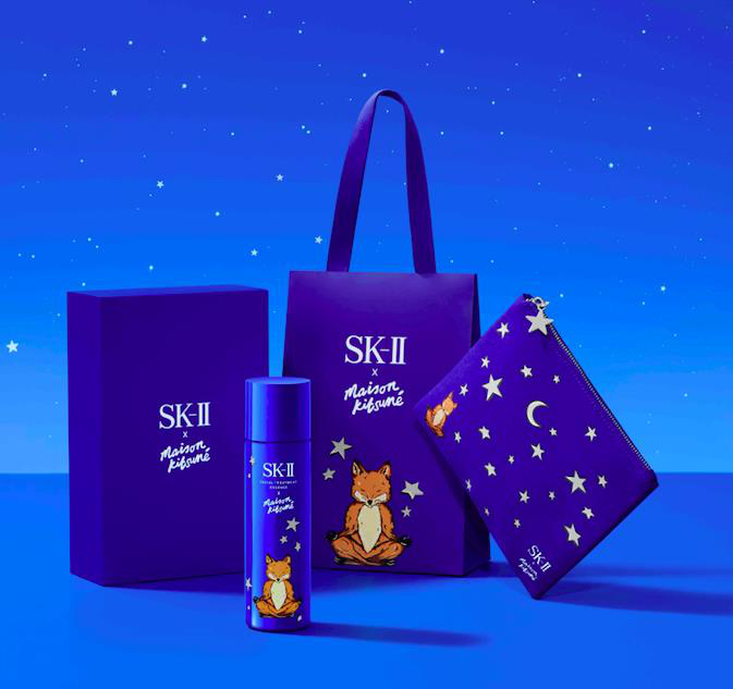 SK-II與法國時裝生活品牌MAISON KITSUNÉ共同合作，讓青春露多了療癒的小狐狸。圖／SK-II提供