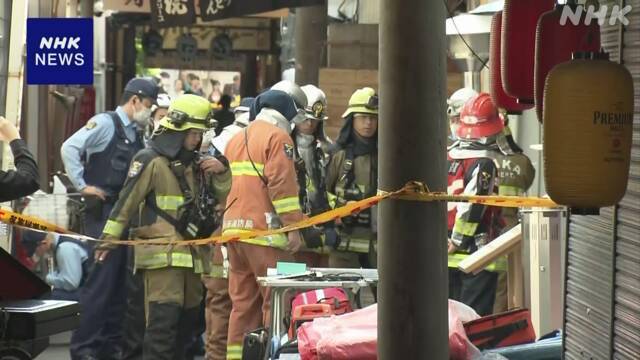 日本大阪市一家壽司今天下午發生爆炸，已知包括店員及顧客在內共有12人受到輕傷。圖取自日媒NHK。